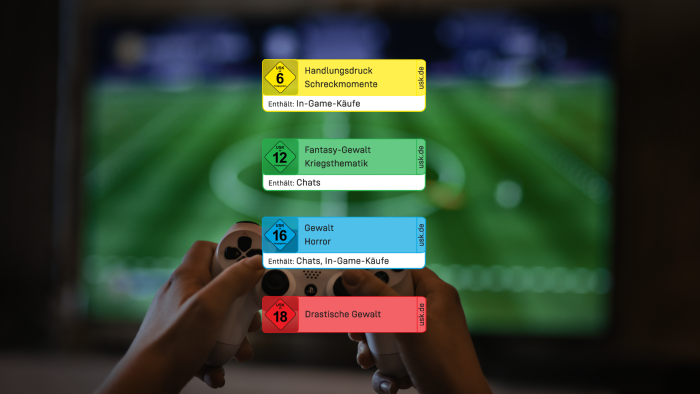 Diese Logos der USK sind künftig auf der Rückseite von Spieleverpackungen zu finden. (Bild: USK)